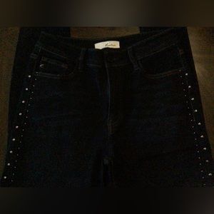 Kancan Dark Washed with Silver Studs down legs, skinny fit
